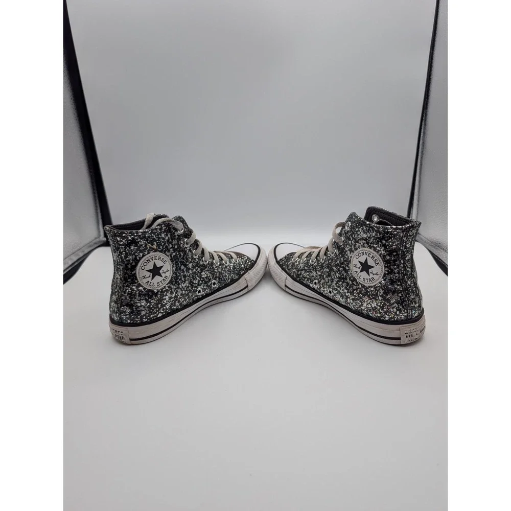Converse Unisex Big Kid Chuck‎ Taylor All Star Glitter Sneaker Black 4 US